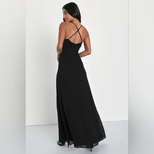 Lulus NWT Adoring Elegance Black Sleeveless V-Neck Maxi Dress Size Small thumbnail 3
