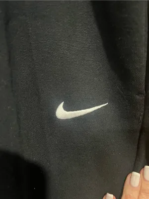 Nike Black Jogger Sweatpants with White Swoosh thumbnail 3