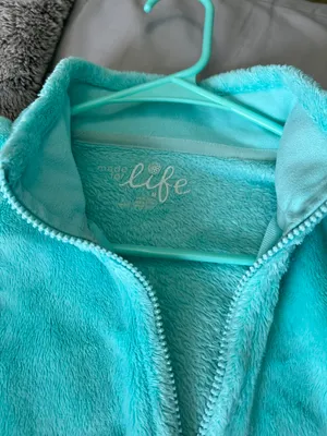 Fuzzy Teal Jacket Size M thumbnail 2
