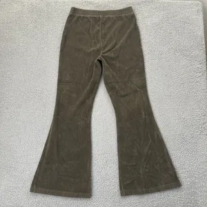 Arie High Rise Pull On Corduroy Flare Pants Olive Green Boho Women's Medium x 29 thumbnail 2