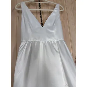 NWT Lulus Blissfully Beloved Ivory Backless A-Line Bow Maxi Dress Bridal Size M thumbnail 4