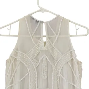 Karina Grimaldi‎ White Beaded Maxi Dress XS Neiman Marcus Art Deco Bridal Gown thumbnail 12