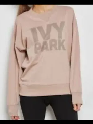 Ivy Park Blush Pink Raised Black Graphic Pullover Crewneck Sweater Size Medium thumbnail 2