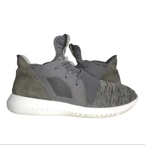 Adidas Originals Tubular Defiant Gray Marl Knit Suede Womens Sneakers Size 9 thumbnail 2