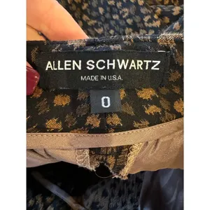 Allen Schwartz Pants Women 0 Black Brown Animal Print Split Hem Flare Trousers‎ thumbnail 9