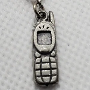 Silver Tone Y2K Cell Phone Charm thumbnail 2