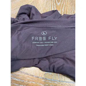 Free Fly Womens Bamboo Long Sleeve Top Brown Thumbhole Shirt Large thumbnail 4