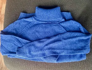 Women’s Blue Turtleneck Sweater thumbnail 1