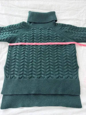 Aritzia Wilfred Free Lin Sweater 100% Wool Roll Neck Green XS thumbnail 13