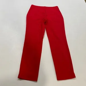 ZARA cherry/raspberry Red Straight Leg Dress Pants Size 2 High Rise Workwear thumbnail 2
