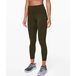 Lululemon Fast and Free Tight II 25" Non-Reflective Nulux in Dark Olive Green 8 thumbnail 2