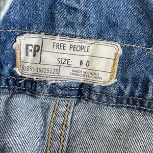 Free People Blue Denim Distressed Overalls Dress thumbnail 7