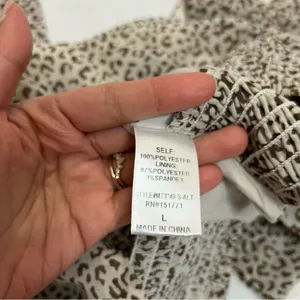 Altar'd State Cheetah Smocked Bell Sleeve Crop Top thumbnail 5