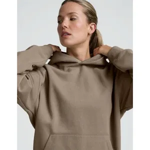 Beyond Yoga Womens Oyster Taupe Oversized Fleece Hoodie Sweatshirt 2XL NEW thumbnail 3