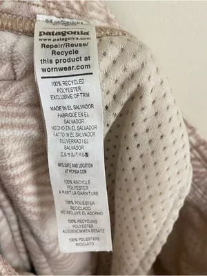 Patagonia Micro D Fleece Joggers Womens S Snow Bean Natural Geometric Cozy Pants thumbnail 13