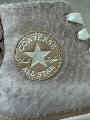 CONVERSE Chuck Taylor All Star Lift Platform Faux Mohair Womens Size 7 Beige NEW thumbnail 5