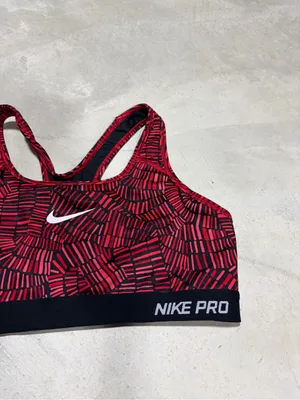 Nike Pro Women's Red Patterned Sports Bra large thumbnail 2
