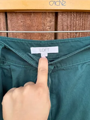 Loft Dark Green Wide Leg Trousers thumbnail 2