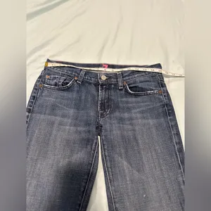 VTG Y2K 7 For All Mankind Sz: 28 Flare Jeans Indigo Low Rise Stretch USA. thumbnail 3