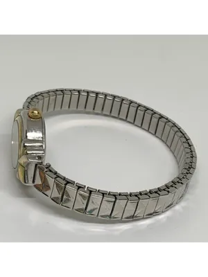 Vintage watch-it women watch silver gold tone 20mm quartz analog 6.5” running thumbnail 5