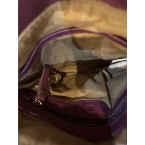 Lucky Brand Leather Fringe Crossbody Shoulder Bag Brown Boho Hippie‎ Plum thumbnail 5