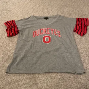Ohio State Gameday Couture Ruffle Sleeve TShirt Sz L thumbnail 1
