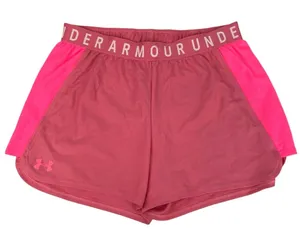 Under Armour Pink Spell Out Waistband Elastic Yoga Pull On Athletic Short Size M thumbnail 1