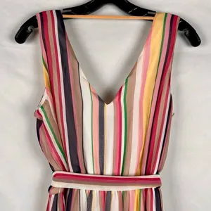 BCX Stripe V-neck Belted Maxi Dress Large thumbnail 4
