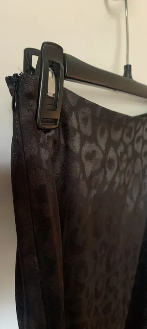 Satin Cheetah Skirt Black thumbnail 2