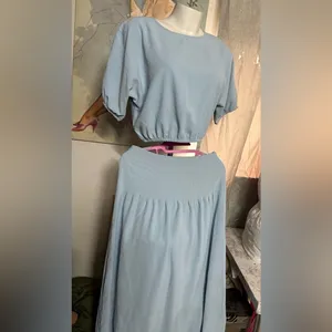 Ecowish 2 piece maxi skirt and crop top, woman’s 2 piece set, size small, new thumbnail 11