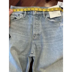 Abercrombie Jeans The Dad High Rise Curve Love, Ripped Wash 26/2S Distressed thumbnail 6