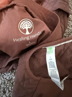 Rare Healing Hands Knit Jogger Scrub Set sz L thumbnail 8