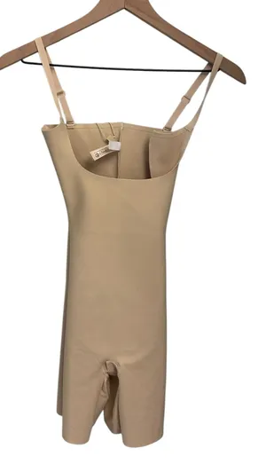 Skims Body CS open bust Mid thigh bodysuit small Sand New with tags thumbnail 1