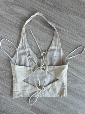 White Fox Halter Crop Top thumbnail 3