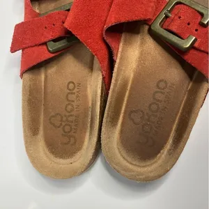 Yokono‎ 2 strap leather sandals made in Spain red leather size 9 thumbnail 2
