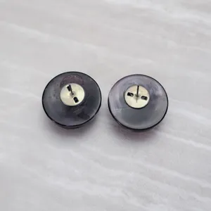 Vintage Stud Earrings Purple Domed Circle with Ridges Retro Statement thumbnail 4