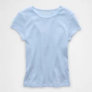 Baby blue American Eagle ribbed baby tee thumbnail 1
