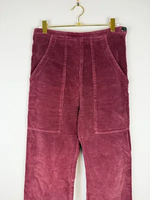 Prairie Underground Yr Arrow Pants Burgundy Wine Corduroy Wide Leg Size Small thumbnail 2