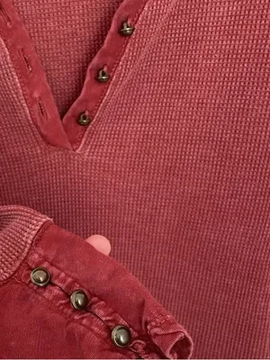 Anthropologie Pilcro v neck waffle henley sz L thumbnail 12