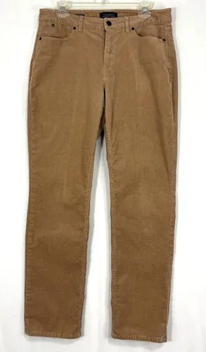 Talbots Heritage Corduroy Pants Womens 10 Tan Straight Curvy‎ Flawless Five-Pocket Camel thumbnail 1