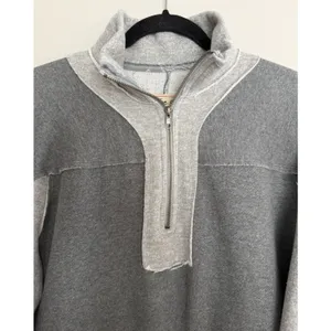 We The Free x Free People Kassey Half Zip Sweatshirt Two Tone Gray Size Small thumbnail 3