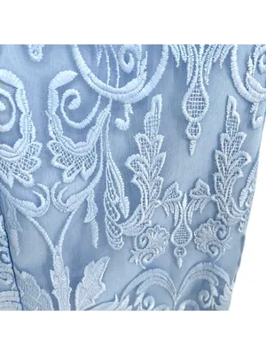 Pink Lily Lace Cutout Mini Dress Light Blue Size Small NWT Coquette Soft Girl thumbnail 8