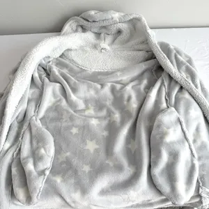 Women's Star Print Cozy Robe with belt Gray XS/S Target thumbnail 5
