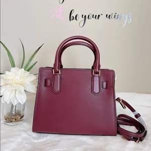 Michael Kors Hamilton Small Satchel Key Lock Crossbody Bag Merlot‎ thumbnail 4