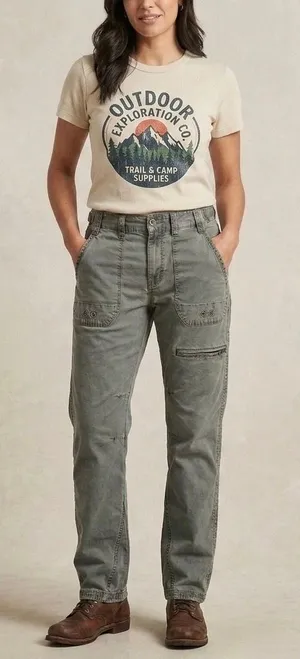 Free People | We The Free Cargo Pants Grommet Utility Size 10 Gray Hiking thumbnail 1