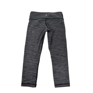 Lululemon Wunder‎ Under Crop Leggings Black White Space Dye Size 4 Low Rise thumbnail 2