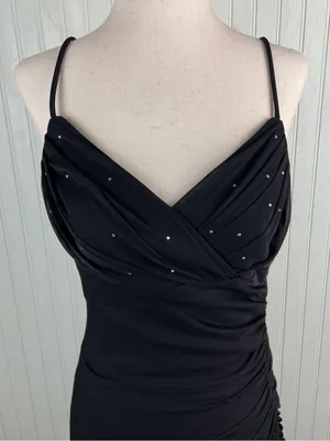 Vintage 90s Y2K City Triangles Slip Maxi Dress Size Medium Rhinestone Fairycore thumbnail 3