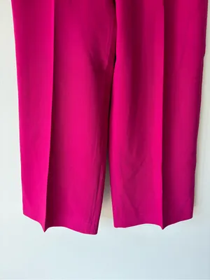 Zara High-Waisted Wide-Leg Culotte Trousers Fuchsia Pink Business Professional thumbnail 3