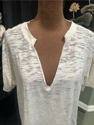 Free People We The Free Maddie Burnout V‑Neck Tee – XS (Oversized) thumbnail 3