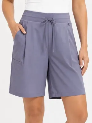 Athleta Venture Bermuda Shorts Women’s Size 6 Tempest Violet Pleated Stretch thumbnail 1